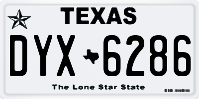 TX license plate DYX6286