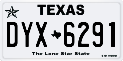 TX license plate DYX6291