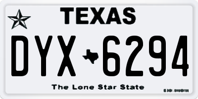 TX license plate DYX6294