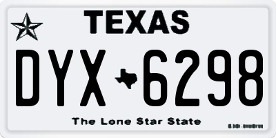 TX license plate DYX6298