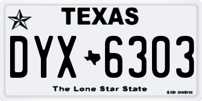 TX license plate DYX6303