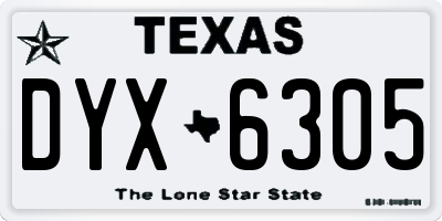 TX license plate DYX6305