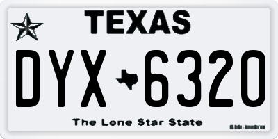 TX license plate DYX6320