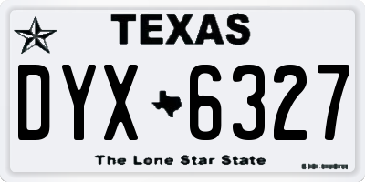 TX license plate DYX6327