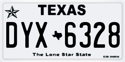 TX license plate DYX6328