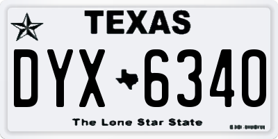 TX license plate DYX6340
