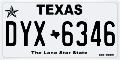 TX license plate DYX6346