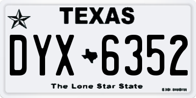 TX license plate DYX6352