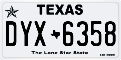 TX license plate DYX6358