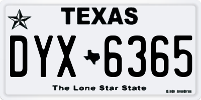 TX license plate DYX6365