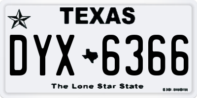TX license plate DYX6366