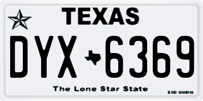 TX license plate DYX6369