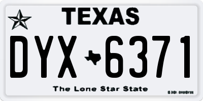 TX license plate DYX6371