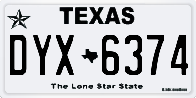 TX license plate DYX6374