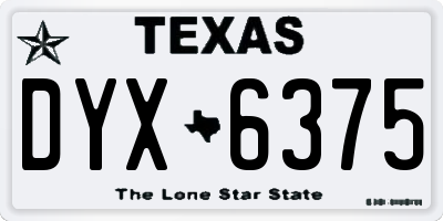 TX license plate DYX6375