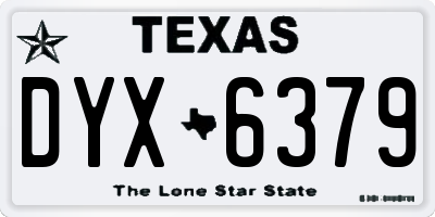 TX license plate DYX6379