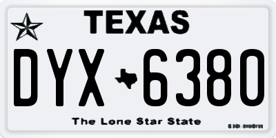 TX license plate DYX6380