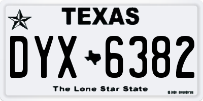 TX license plate DYX6382