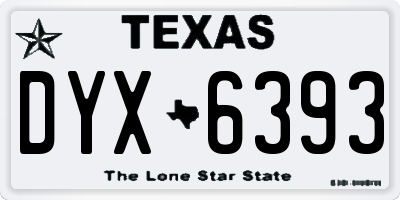 TX license plate DYX6393
