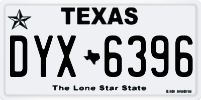 TX license plate DYX6396