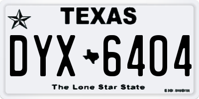 TX license plate DYX6404