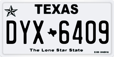 TX license plate DYX6409