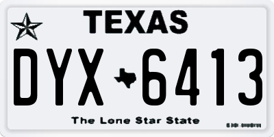 TX license plate DYX6413