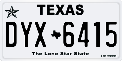 TX license plate DYX6415