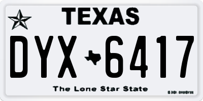 TX license plate DYX6417