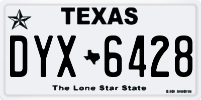 TX license plate DYX6428