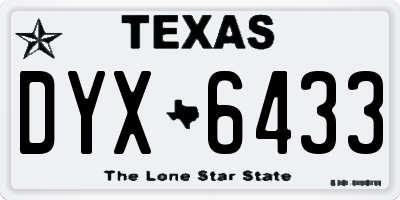TX license plate DYX6433