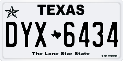 TX license plate DYX6434