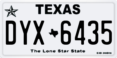 TX license plate DYX6435