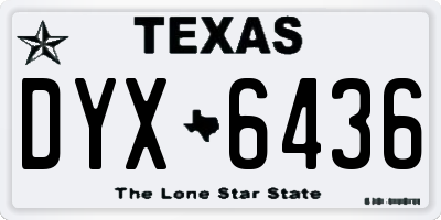 TX license plate DYX6436