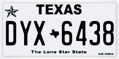 TX license plate DYX6438