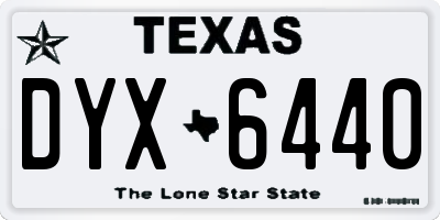 TX license plate DYX6440