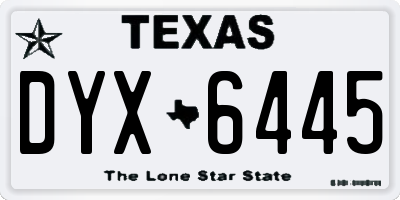 TX license plate DYX6445