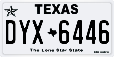 TX license plate DYX6446