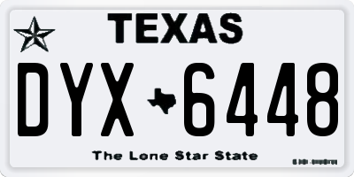 TX license plate DYX6448