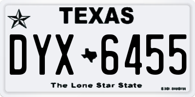 TX license plate DYX6455