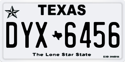 TX license plate DYX6456