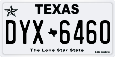 TX license plate DYX6460