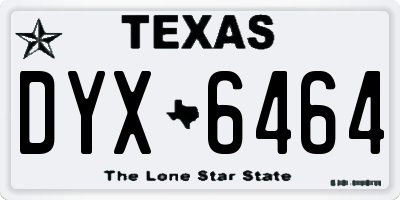TX license plate DYX6464
