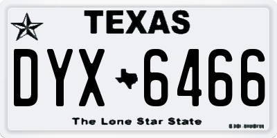 TX license plate DYX6466