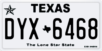 TX license plate DYX6468