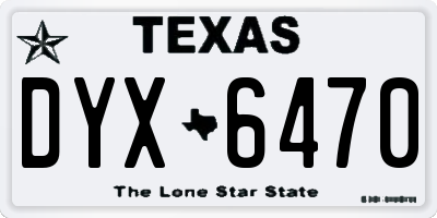 TX license plate DYX6470