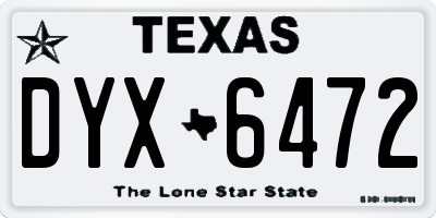 TX license plate DYX6472