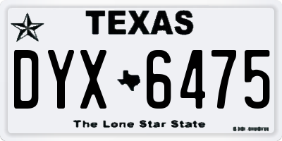 TX license plate DYX6475