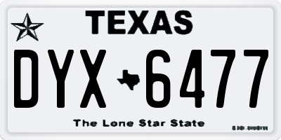 TX license plate DYX6477