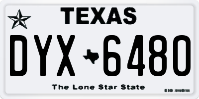 TX license plate DYX6480